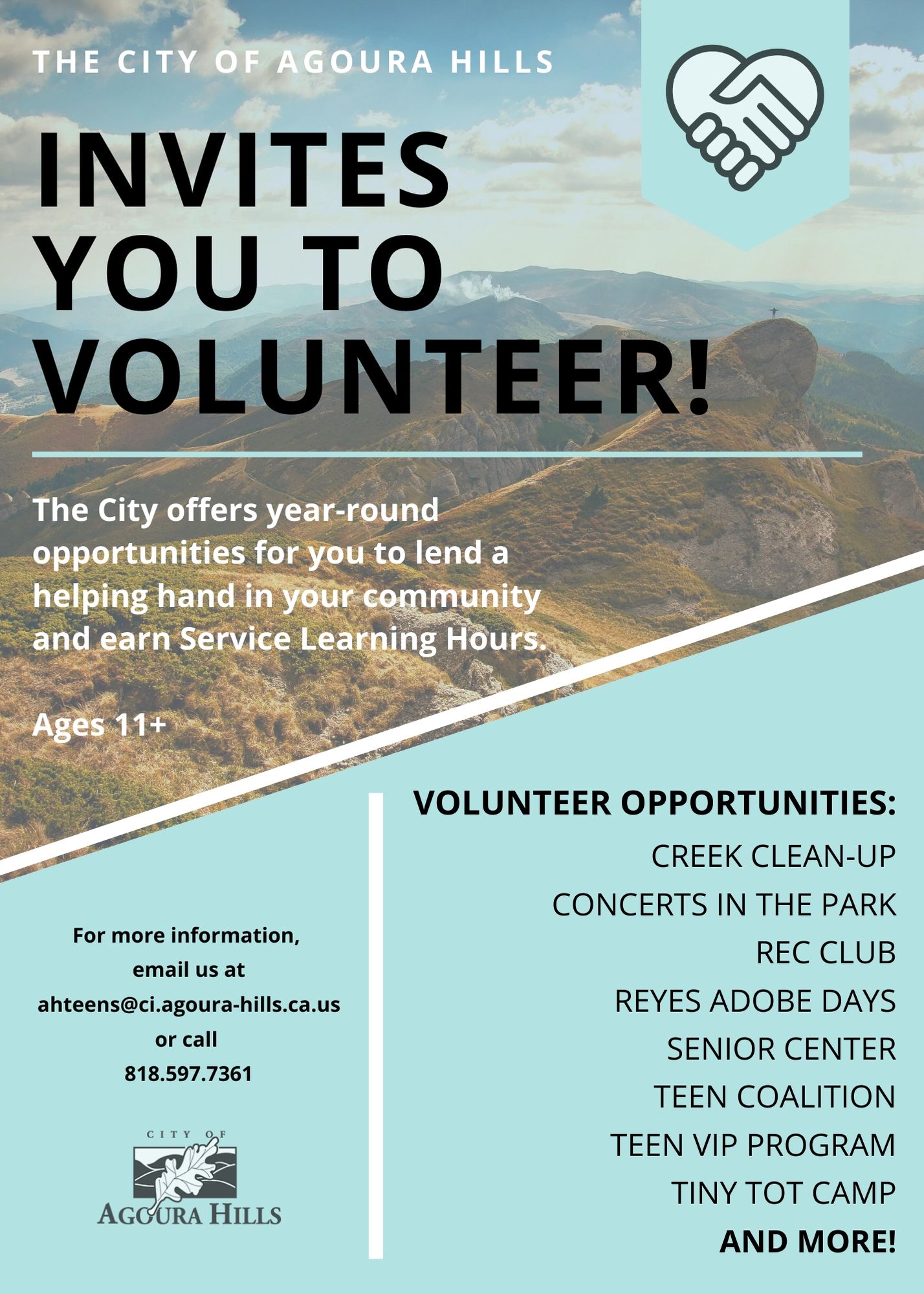 Service Learning volunteer opportunities available