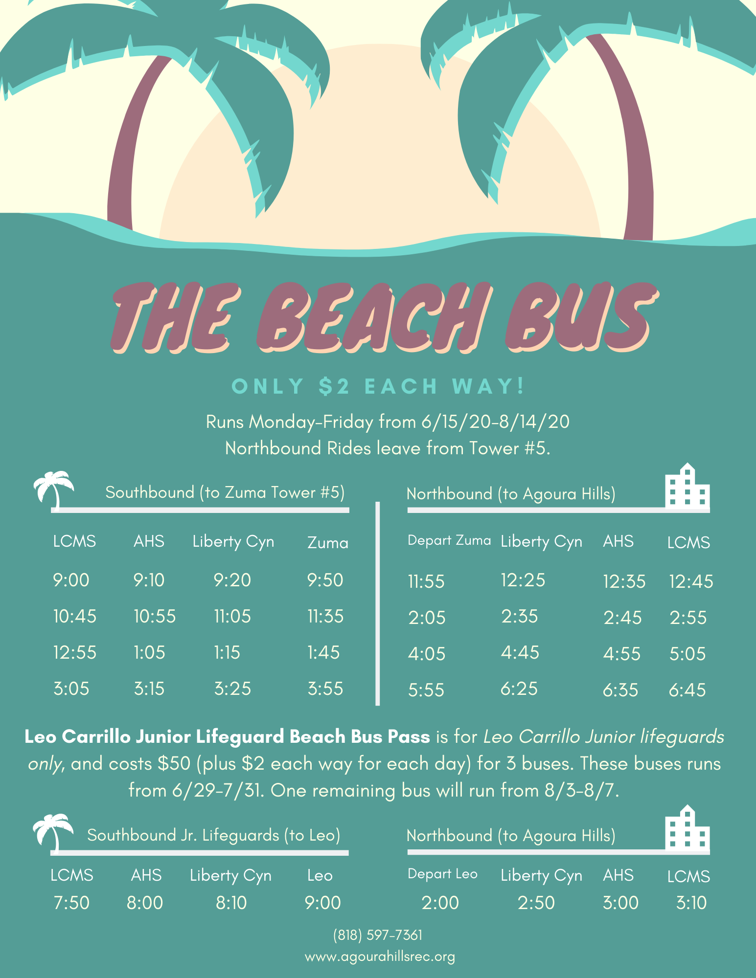 The Beach Bus schedule